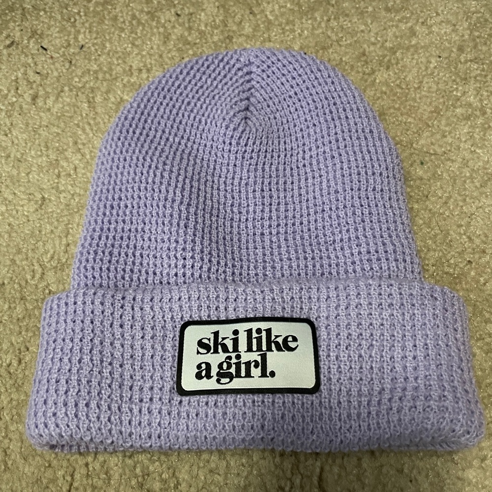 Lavender Ski Like a Girl Beanie